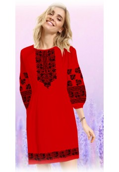 Плаття, червоний габардин (60112-07)