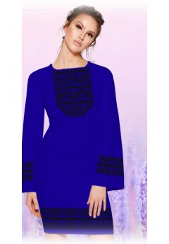 Плаття, синій габардин (60117-10)