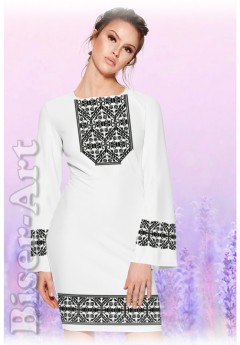 Плаття, льон білий (60117-02)