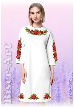 Плаття, льон білий (6055-02)