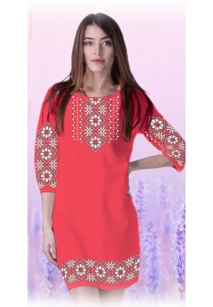 Плаття, кораловий габардин (6063-13)