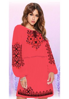 Плаття, кораловий габардин (6065-13)