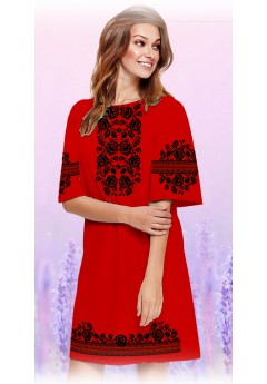 Плаття, червоний габардин (6066-07)