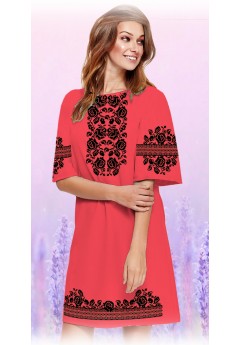 Плаття, кораловий габардин (6066-13)