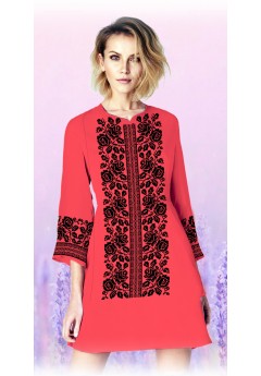 Плаття, кораловий габардин (6067-13)