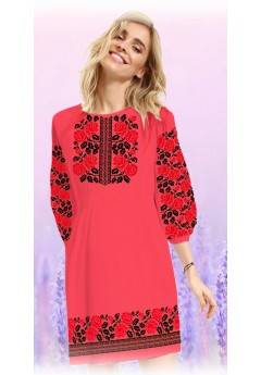 Плаття, кораловий габардин (6068-13)