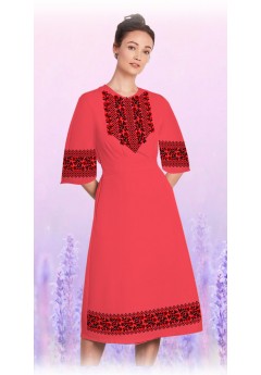 Плаття, кораловий габардин (6071-13)