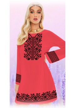 Плаття, кораловий габардин (6093-13)