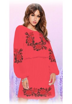 Плаття, кораловий габардин (6096-13)