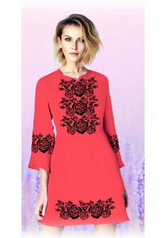 Плаття, кораловий габардин (6097-13)