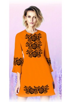 Плаття, оранжевий габардин (6097-16)