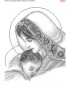 Схема вишивки бісером (хрестиком) «Мадонна з немовлям в срібних тонах (622)»