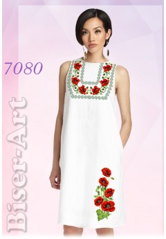 Плаття без рукавів, білий габардин (7080)