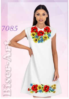 Плаття без рукавів, білий габардин (7085)