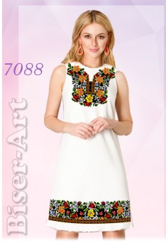 Плаття без рукавів, льон білий (7088) Плаття без рукавів, льон білий (7088)