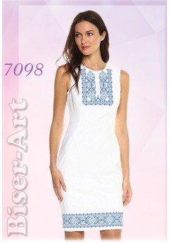 Плаття без рукавів, льон білий (7098) Плаття без рукавів, льон білий (7098)