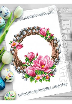 Рушник пасхальний для вишивки бісером нитками (9072)