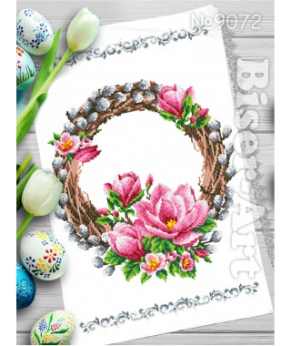 Рушник пасхальний для вишивки бісером нитками (9072)