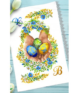 Рушник пасхальний для вишивки бісером нитками (9165)
