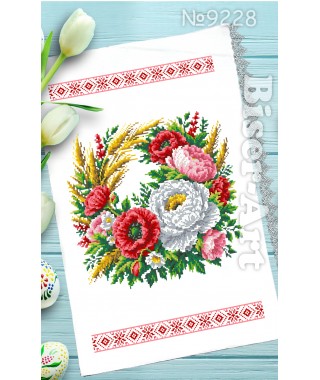 Рушник пасхальний для вишивки бісером нитками (9228)
