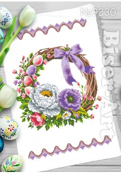 Рушник пасхальний для вишивки бісером нитками (9230)