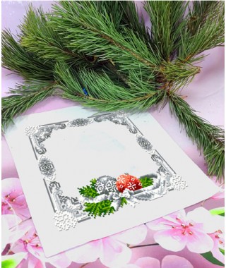 Серветка новорічна для вишивки бісером(нитками) (9570)
