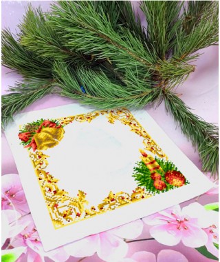 Серветка новорічна для вишивки бісером(нитками) (9571)