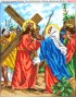 Схема вишивки бісером (хрестиком) Ісус зустрічається з матірью (A253)