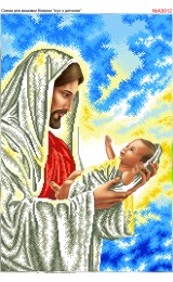 Схема вишивки бісером (нитками) Ісус з немовлям (A3012)