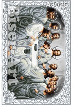 Схема вишивки бісером (нитками) Таємна (тайная) вечеря срібна (A3025) Схема вишивки бісером (нитками) Таємна (тайная) вечеря срібна (A3025)