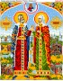 Схема вишивки бісером (хрестиком) «Св. Петро та Февронія (A473)»