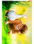 Схема для вишивки бісером (нитками) Дитина з гускою (A562)