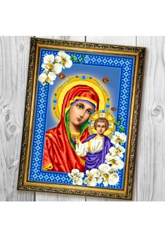 Схема вишивки бісером (хрестиком) «Божа Матір Казанська» в орхідеях (A676) Схема вишивки бісером (хрестиком) «Божа Матір Казанська» в орхідеях (A676)