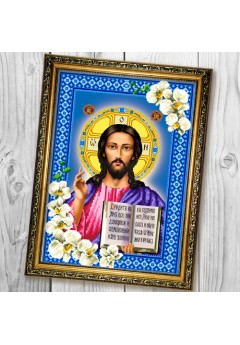 Схема вишивки бісером (нитками) «Ісус Христос Вседержитель» в орхідеях (A677) Схема вишивки бісером (нитками) «Ісус Христос Вседержитель» в орхідеях (A677)