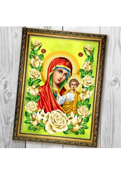 Схема вишивки бісером (хрестиком) «Божа Матір Казанська» в трояндах (A679) Схема вишивки бісером (хрестиком) «Божа Матір Казанська» в трояндах (A679)