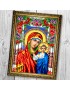 Схема вишивки бісером (хрестиком) «Божа Матір Казанська» в квітах (A682)