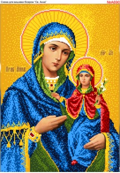 Схема вишивки бісером (нитками) Св. Анна (A690)