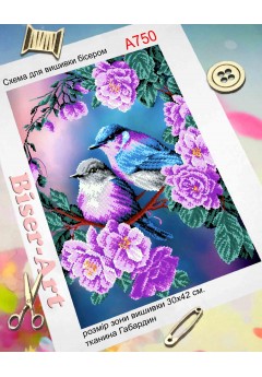 Схема для вишивки бісером (нитками) Пташки (A750)