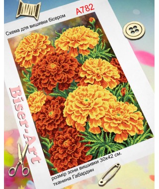 Схема для вишивки бісером (нитками) Чорнобривці (A782)