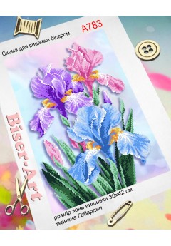 Схема для вишивки бісером (нитками) Пастельні півники (іриси) (A783) Схема для вишивки бісером (нитками) Пастельні півники (іриси) (A783)
