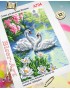 Схема для вишивки бісером (нитками) Лебеді (повна зашивка) (A794)