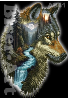 Схема для вишивки бісером (нитками) Вовк (часткова зашивка) (A841)
