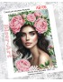 Схема для вишивки бісером (нитками) Дівчина з півоніями (AB106)