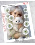 Схема для вишивки бісером (нитками) Дівчинка з котиком (AB115)