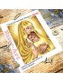 Схема вишивки бісером (хрестиком) Мадонна з немовлям в золоті (AB488)