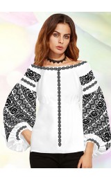 Жіноча сорочка, білий льон (B111)