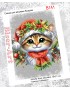 Схема вишивки бісером (хрестиком) Різдвяний котик (B141)