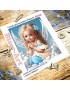 Схема вишивки бісером (хрестиком) Янголятко на хмаринках (B248)