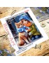 Схема вишивки бісером (хрестиком) Дівчинка з котиком (B250)