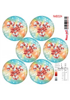 Схема вишивки бісером (нитками) Новорічні іграшки (B324)